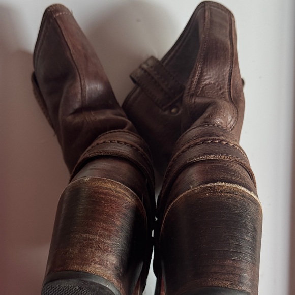 Frye Dark Brown Leather Combat Boots - Picture 3 of 11